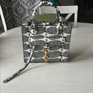 Rebecca Minkoff Black and Cream Mini Bag